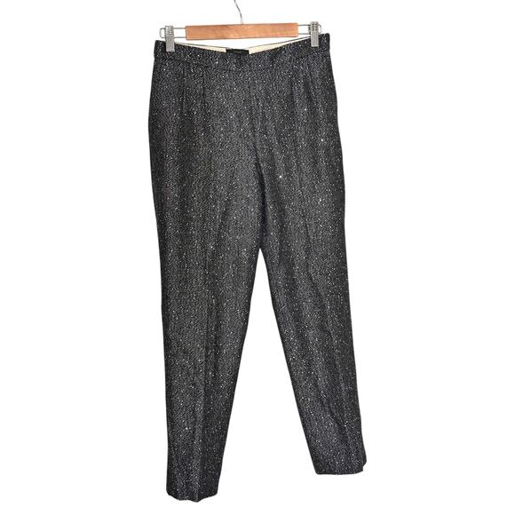 J.Crew Martie Black and Silver Sparkle Wool Blend Pants Size 4 - Picture 2 of 9